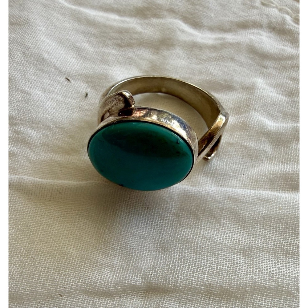 Jay King Desert Rose Trading DRT 925 Sterling Wave Accent Turquoise Ring Size 6